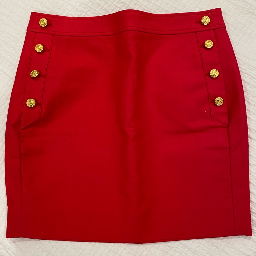 Jcrew 00 bright pink mini skirt with nautical button detail